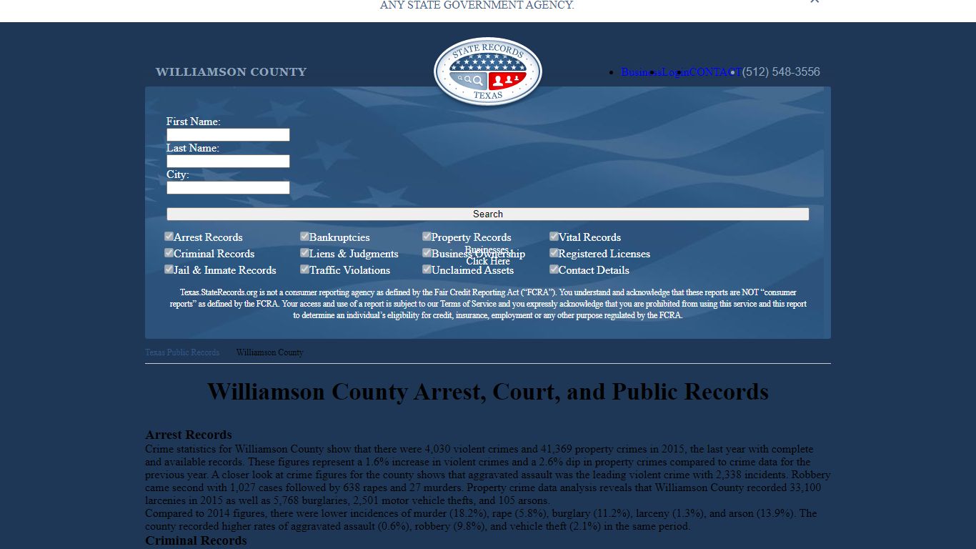 Williamson County Arrest, Court, and Public Records